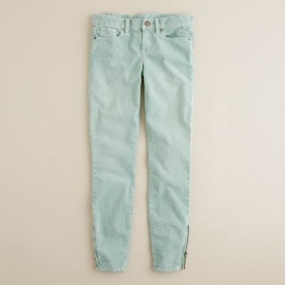 J.Crew Factory stretch toothpick cords corduroy pants 27 spearmint blue - Picture 1 of 13